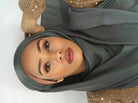 Stone Shimmering Silk Chiffon hijab Kabayare