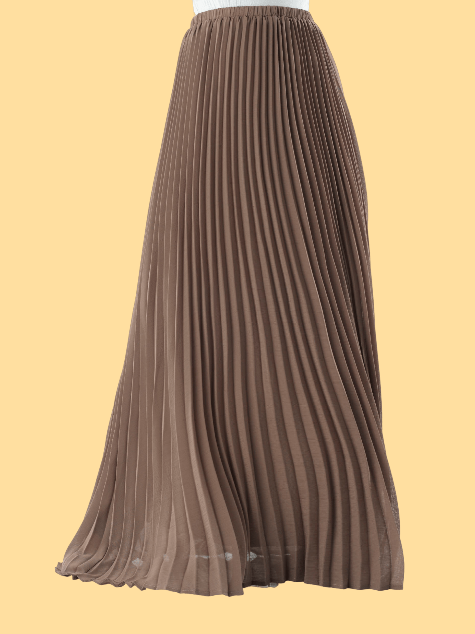 Taupe pleated Maxi Skirt Kabayare