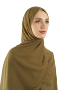 Tuscany green Glamour chiffon hijab Kabayare