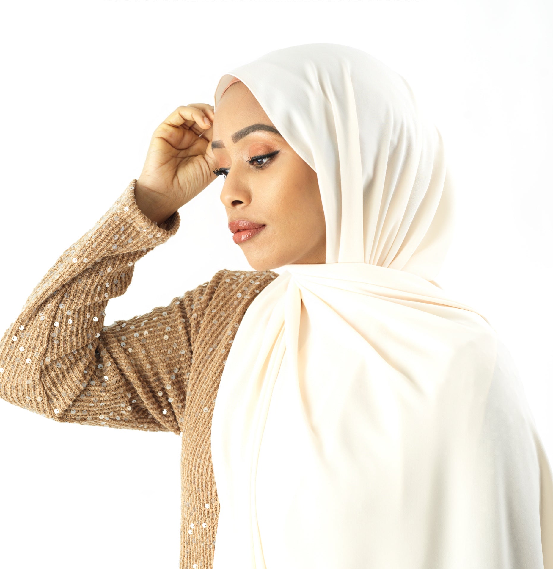 Vanilla Korean Chiffon hijab Kabayare