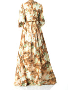 watercolor dreamy floral modest maxi dress Kabayare