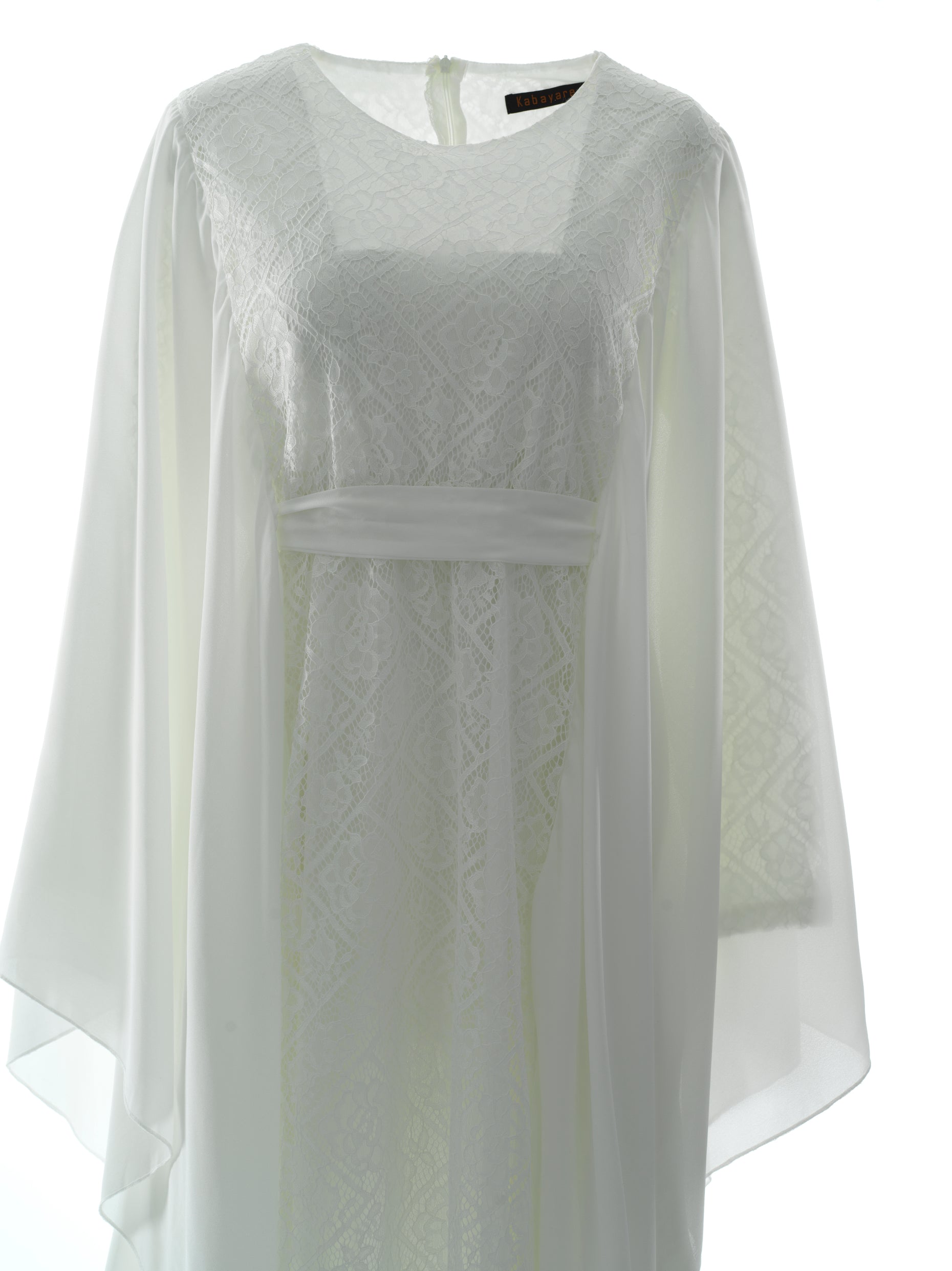 white  butterfly Chiffon abaya Kabayare