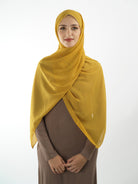 Yellow Glamour chiffon hijab Kabayare