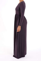 Auburn Milk Silk Maxi Dress / Pockets Kabayare