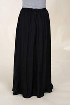 Black Basic Crepe Maxi Skirt Kabayare