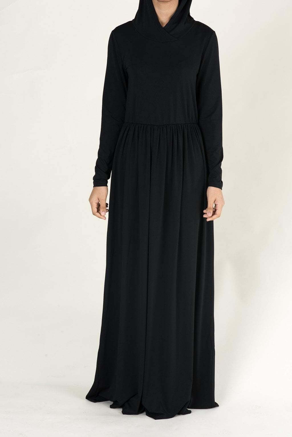 Black Urban Hooded Maxi Dress Kabayare