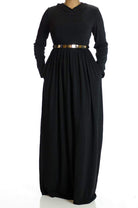 Black Urban Hooded Maxi Dress Kabayare