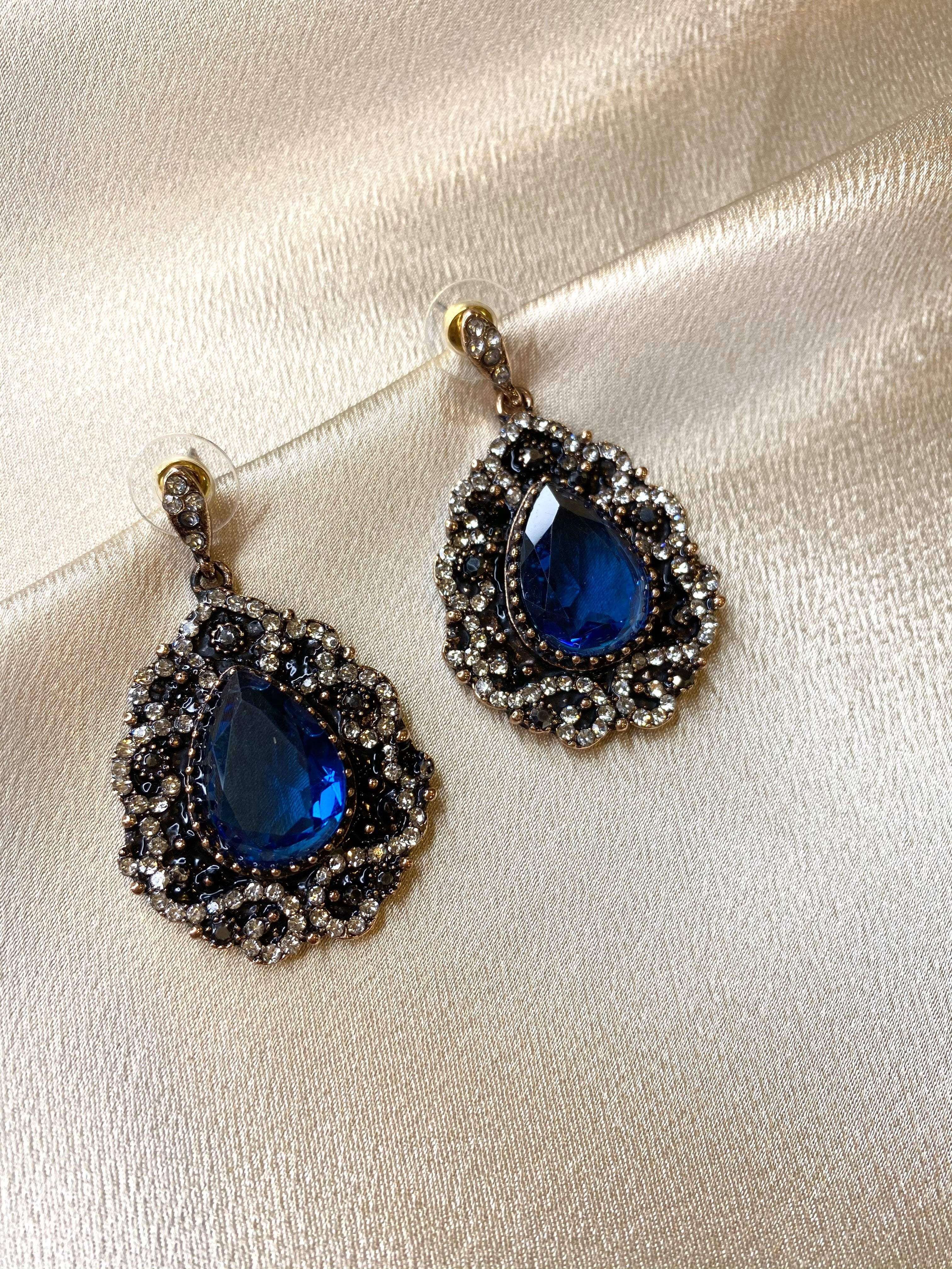 Blue moon earrings - Kabayare Fashion (6160248635570)