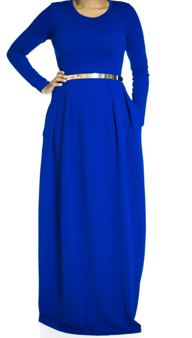 Blue Textured Classic maxi Kabayare