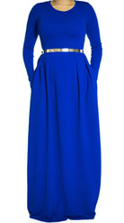 Blue Textured Classic maxi Kabayare