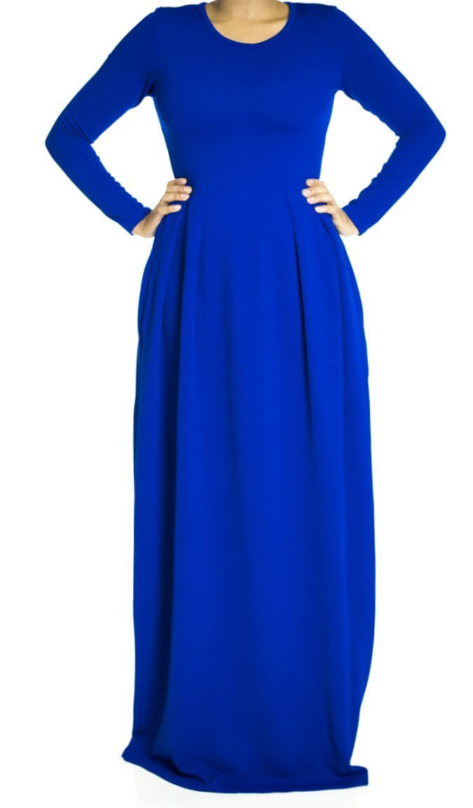 Blue Textured Classic maxi Kabayare