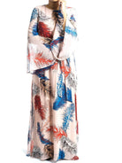 Blush feather Bell sleeve maxi dress Kabayare