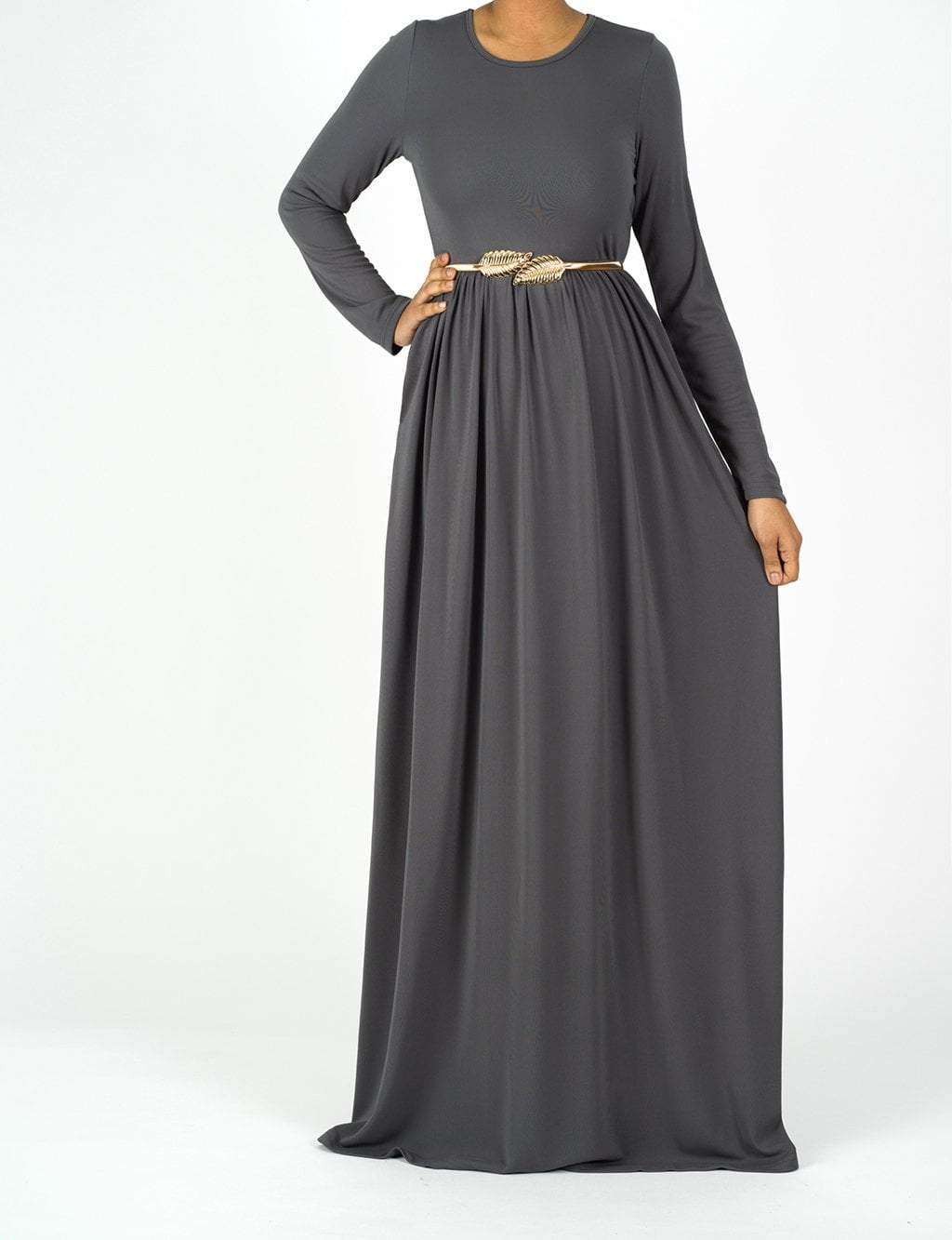 Dark Gray ORIGINAL Milk Silk Maxi Dress Kabayare