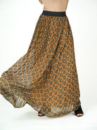 Dark mustard Moroccan print maxi skirt Kabayare