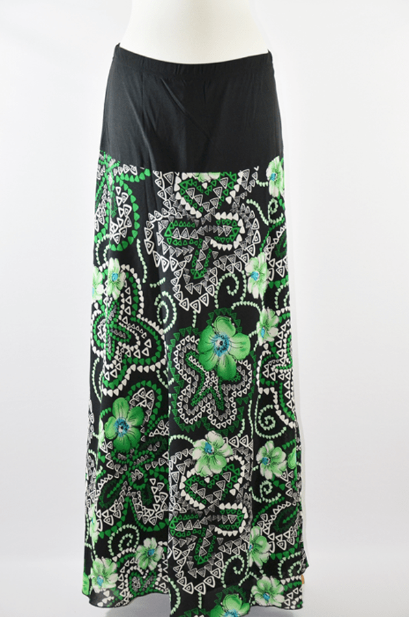 Green Aztec Floral Skirt Kabayare