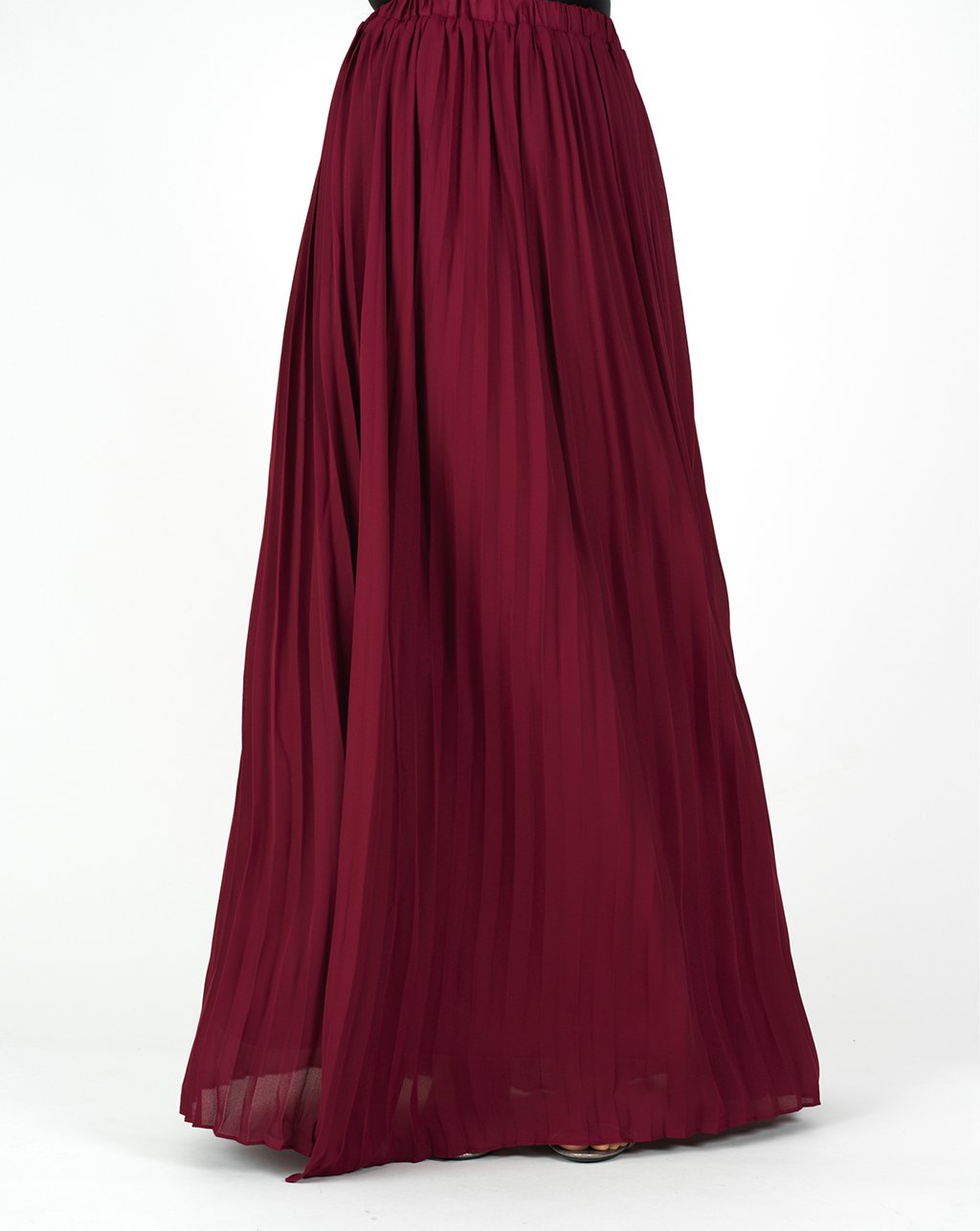 MAROON PLEATED MAXI SKIRT – Kabayare