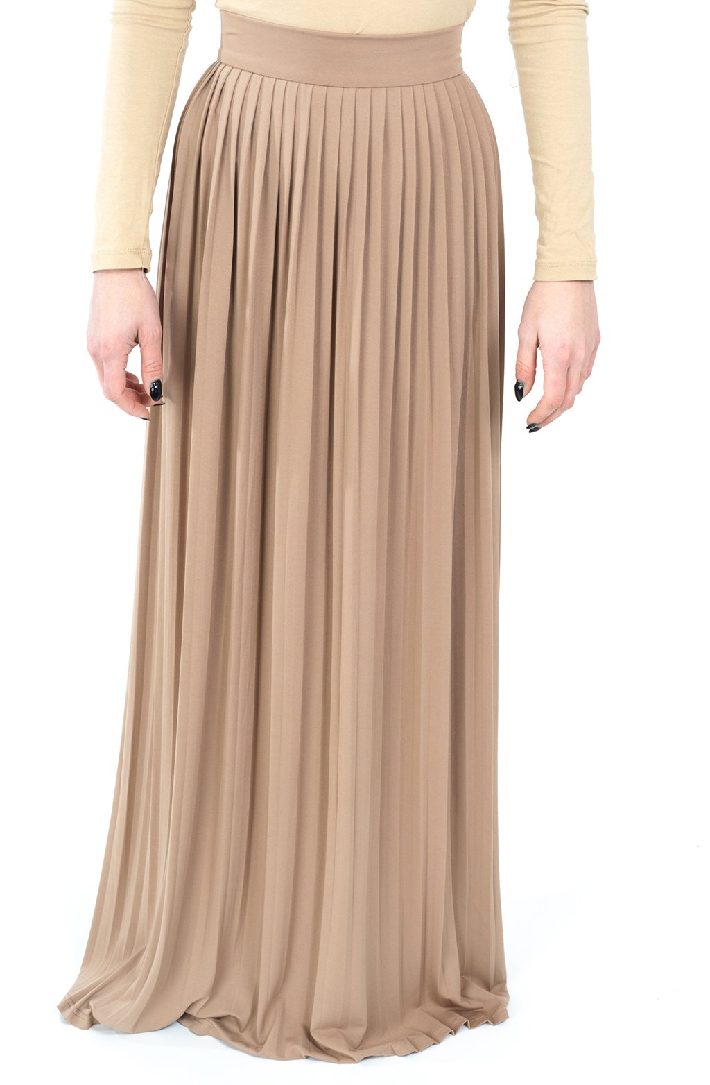 Mocha Milk Silk Maxi Skirt Kabayare