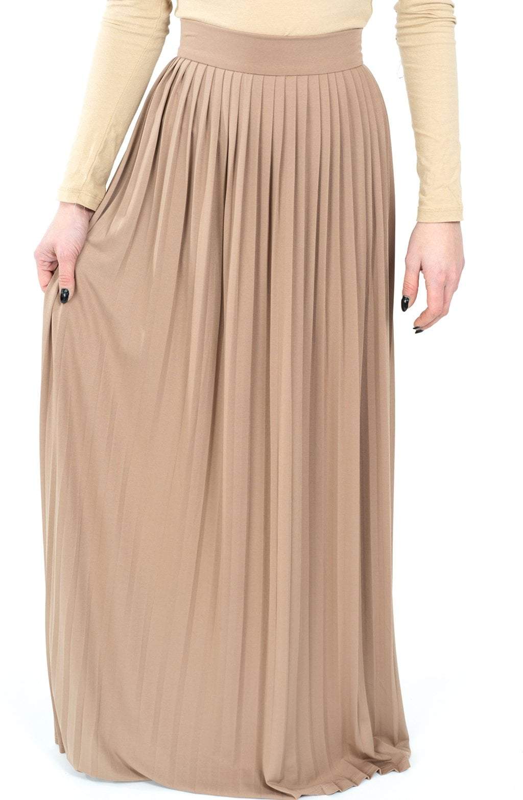 Mocha Milk Silk Maxi Skirt Kabayare