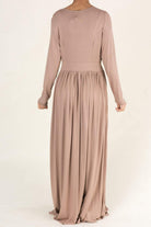 Mocha V-Neck Jersey Maxi Dress Kabayare