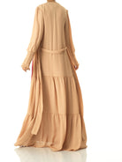 Nude Tiered chiffon maxi cardigan Kabayare