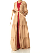 Nude Tiered chiffon maxi cardigan Kabayare