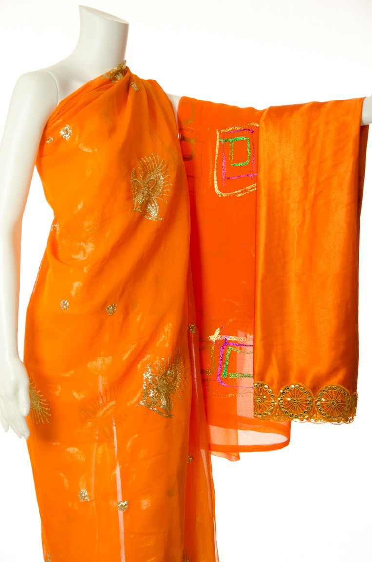 Orange Bubbles Saree Dirac Kabayare