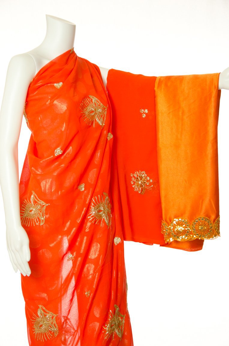 Orange Dazzle Saree Dirac Kabayare