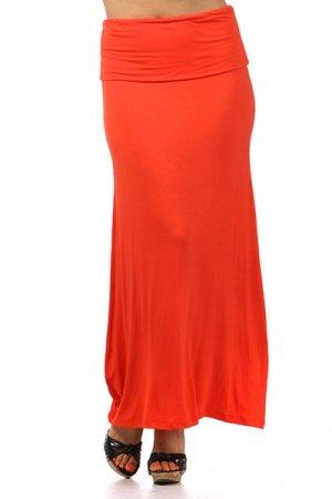 Orange Jersey Maxi Skirt Kabayare