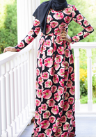 Pink zinnia floral Maxi dress Kabayare