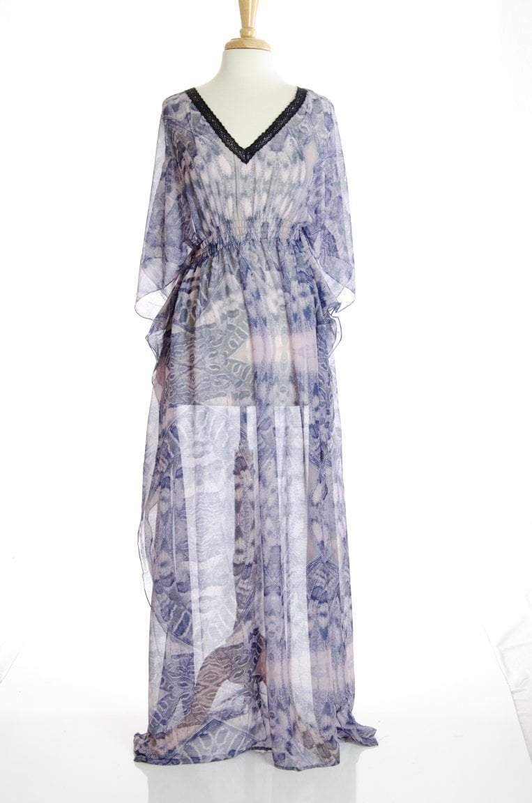 Purple Snake Skin Maxi Dress Kabayare