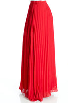 Red pleated Maxi Skirt Kabayare