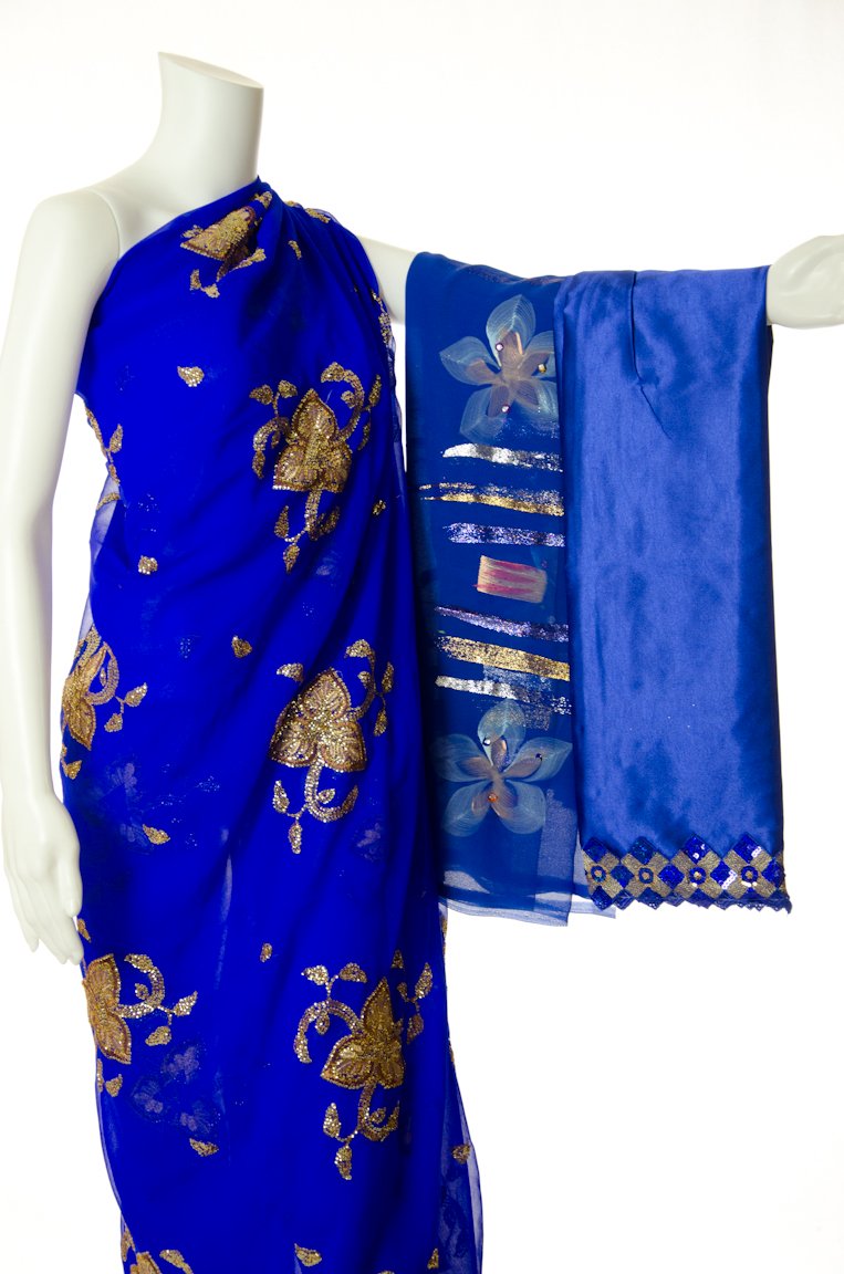 Rich Royal Blue  Saree Dirac Kabayare