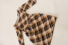 Tan Plaid Kids Dress Kabayare