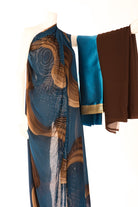 Teal hue Silk Chiffon Dirac Kabayare