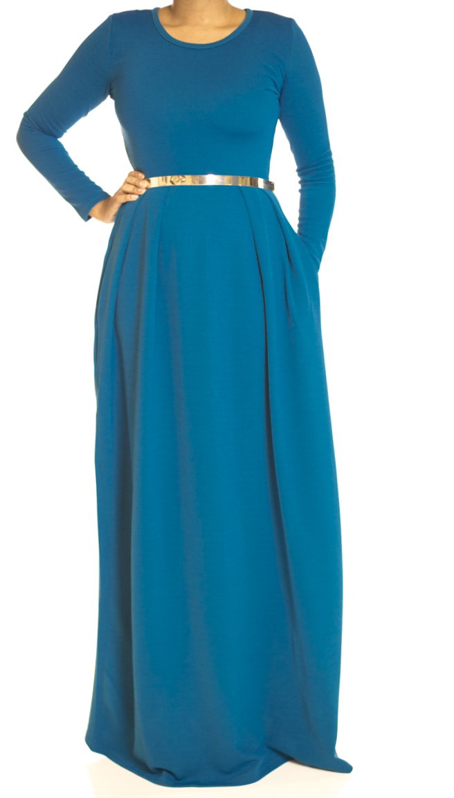 Teal Textured Classic maxi Kabayare