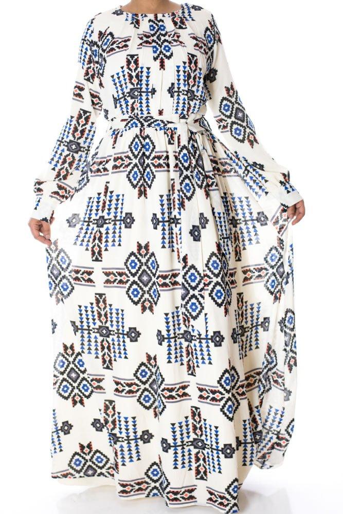 Tribal Print maxi dress Kabayare