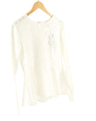 White Lace Peplum Top Kabayare