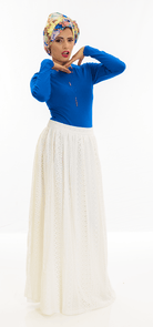 White True Lace Maxi Skirt Kabayare