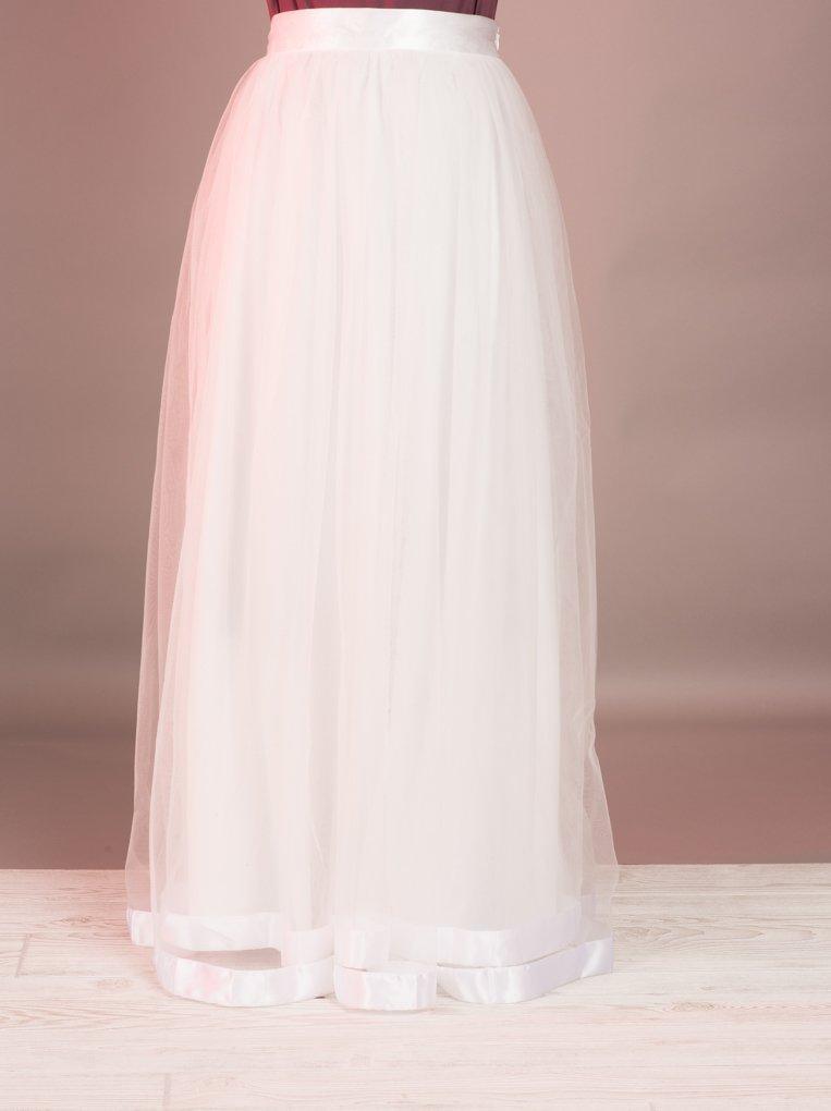 White Tulle Maxi Skirt Kabayare